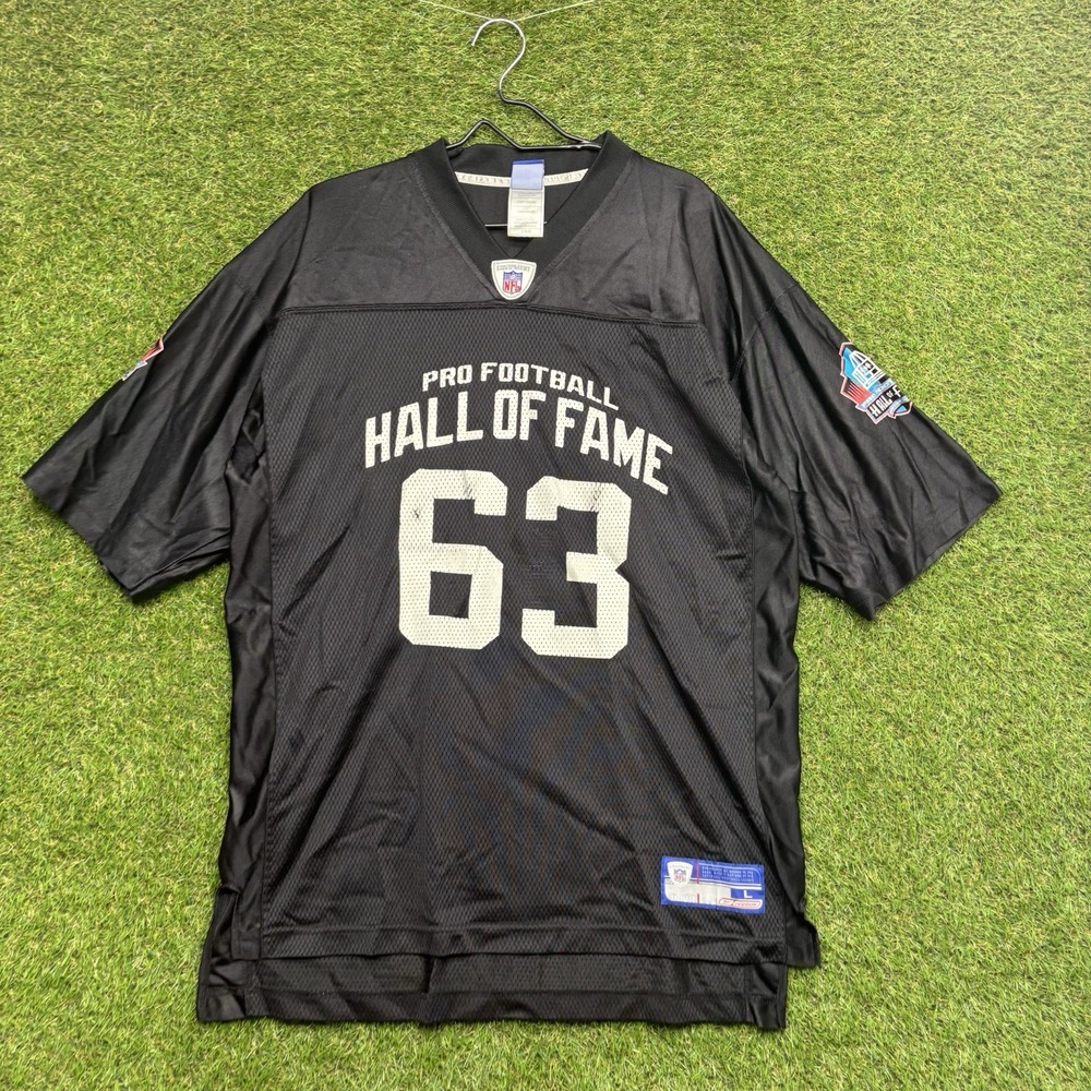 Pro Football Hall of Fame Canton Ohio Jersey Mens Large #63 Reebok Black Nylon